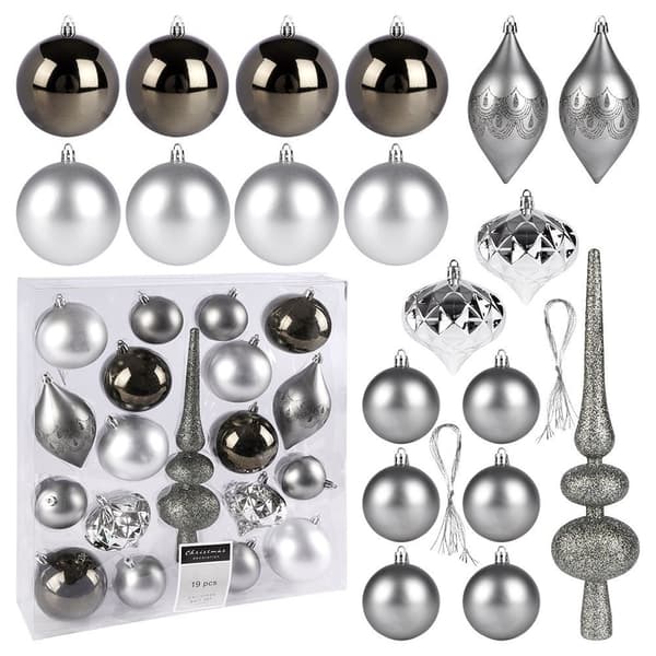 Splittersäkra silverjulgranskulor 19 st.