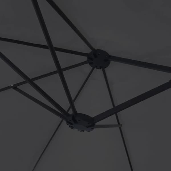 vidaXL dobbelt haveparasol med LED sort 449x245 cm