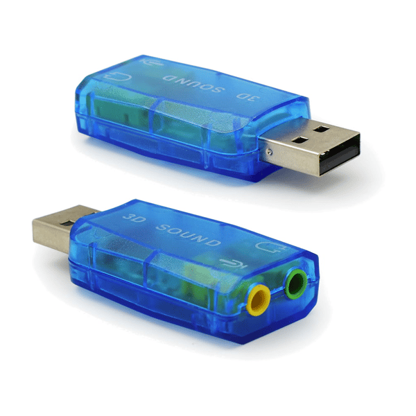 USB lydkort med 2 x 3,5 mm jack til hovedtelefoner
