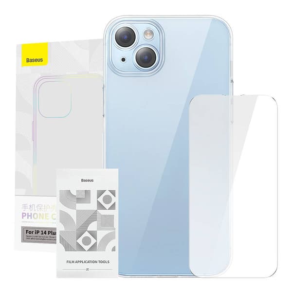 Baseus Crystal Series-cover til iPhone 14 Plus + hærdet glas