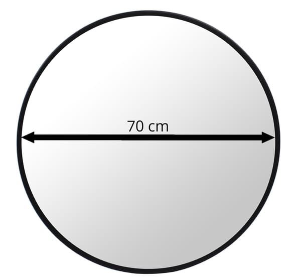 70 cm spegel, svart ram