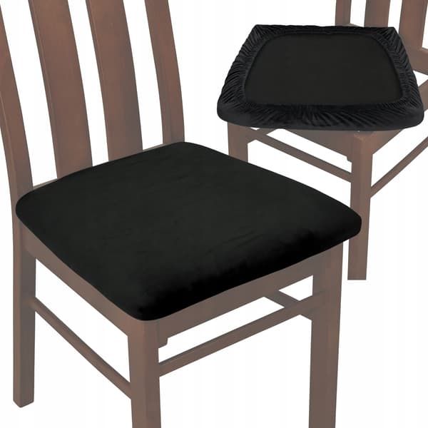 stolsätesöverdrag velour TESS svart