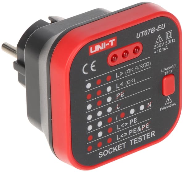 ELUGGPROVARE MED JÄMFÖRSLUTNINGSKONTROLLFUNKTION UT-07B-EU UNI-T