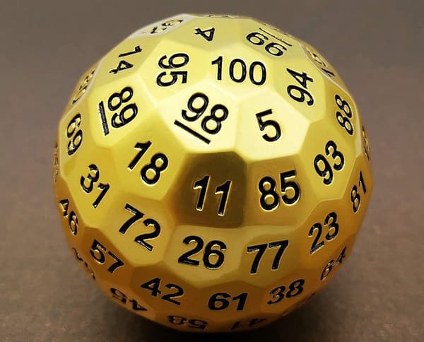 RPG Terninger Golden Scepter Metal Hundred-Sided D100 Terninger