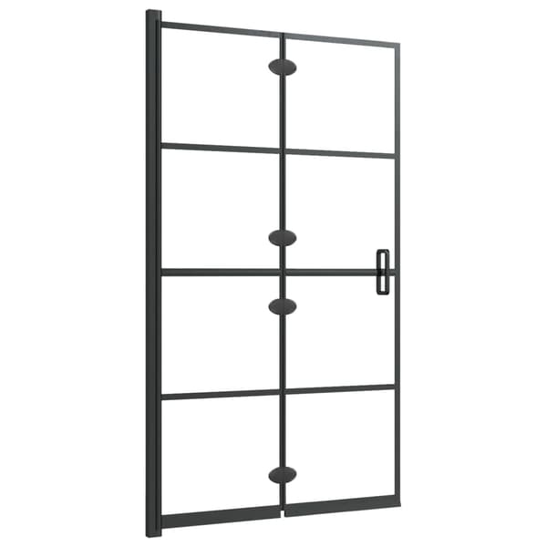 vidaXL foldbar brusekabine, ESG, 80x140 cm, sort