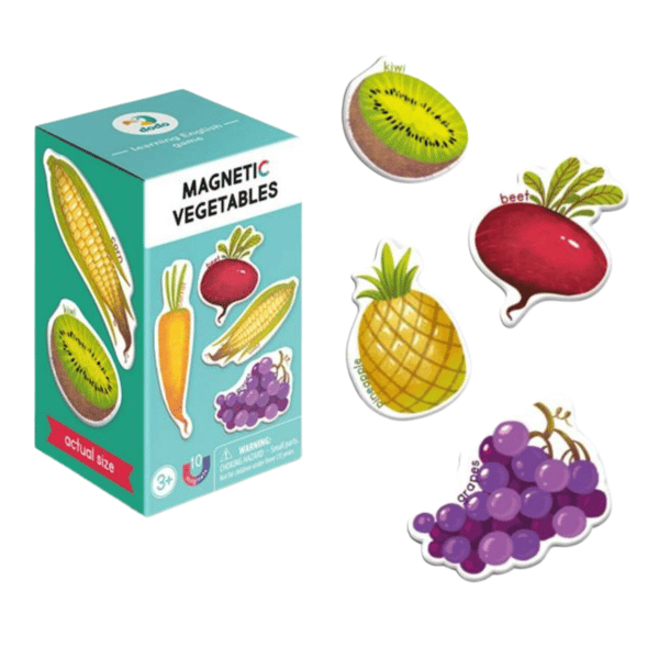 Magnetiskt frukt- och grönsaksspel för engelskundervisning med magneter