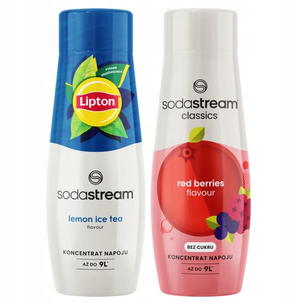 2 siraper för Sodastream-vatten, citron-iste + röda bär, skogsbär