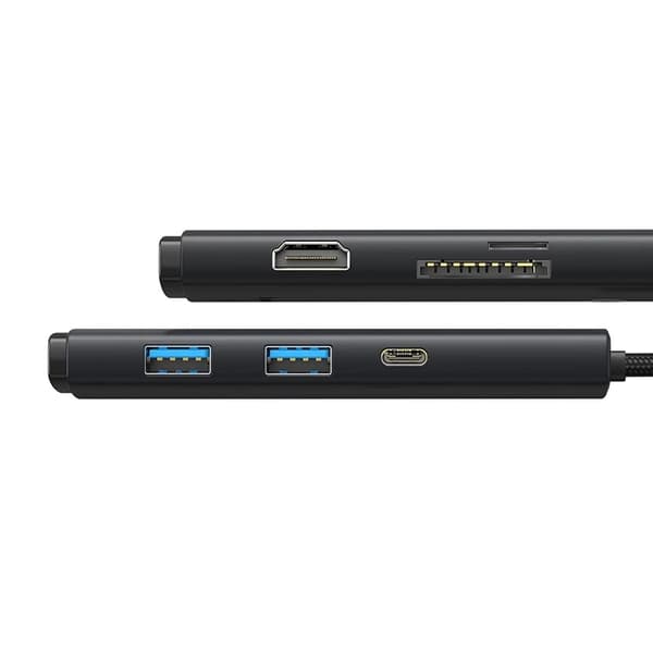 Baseus Lite Series 6-i-1 hub USB-C til 2x USB 3.0 + USB-C + HDMI + SD/TF (sort)