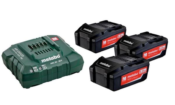 METABO BATTERISÆT 3x5,2Ah + OPLADER ASC 30-36 V