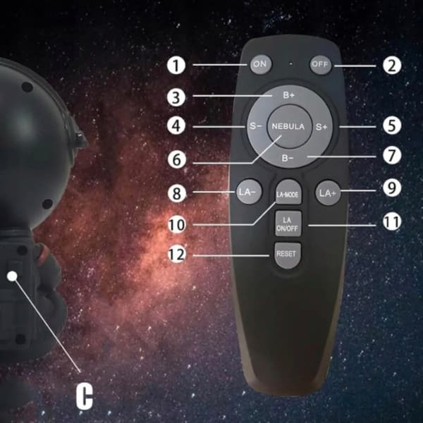 Stjerneprojektor Astronaut Stjerner Natlampe LED Laserprojektor