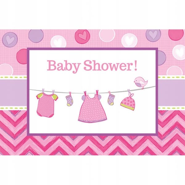 Inbjudningar till babyshower flicka, 8 st