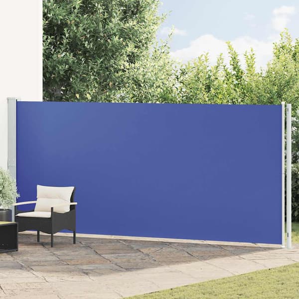 vidaXL Utfällbar sidomarkis för uteplats 180 x 600 cm blå