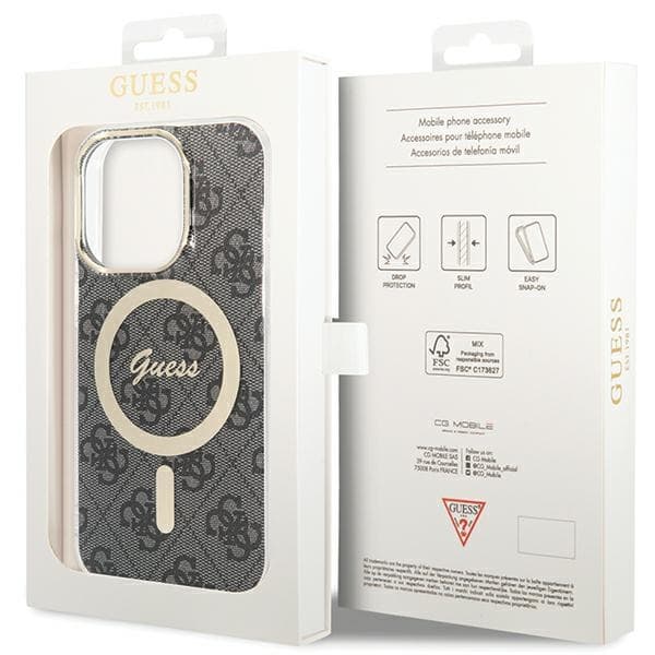 Guess GUHMP15LH4STK iPhone 15 Pro 6.1 sort/sort hårdt cover IML 4G MagSafe