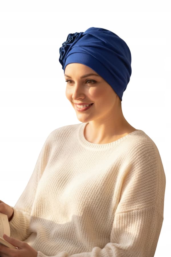 Dalia dameturban, kornblomst, elegant, behagelig selv efter kemoterapi