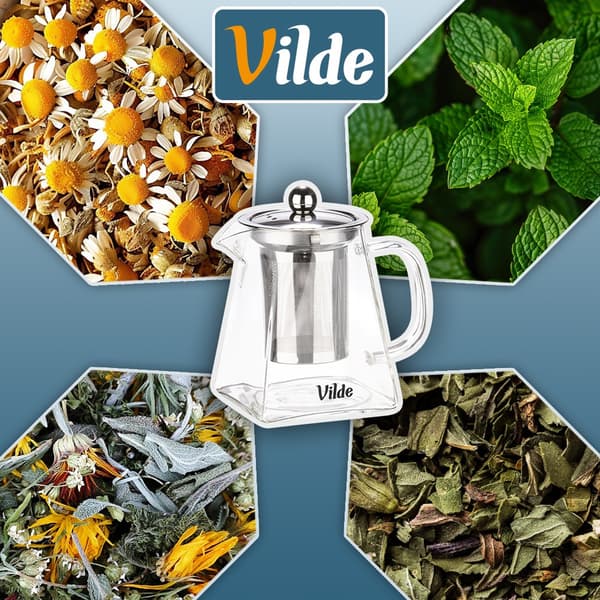 Glas tekanna med infuser, värmetålig, 490 ml