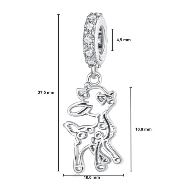 Bambi hjortberlocker hänge silver 925 pärlor