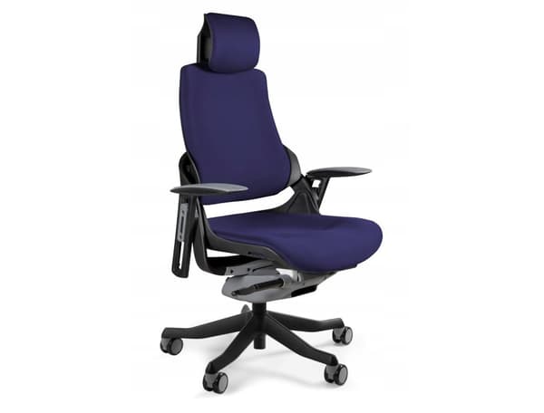 Wau BL412 kontorstol, marineblå/sort stof
