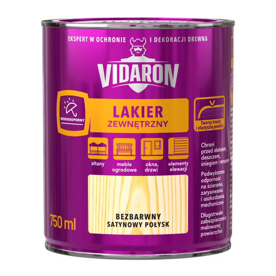 VIDARON TRÄLACK FÖR UTVÄNDIGT TRÄ SATINGLASS 0,75 l
