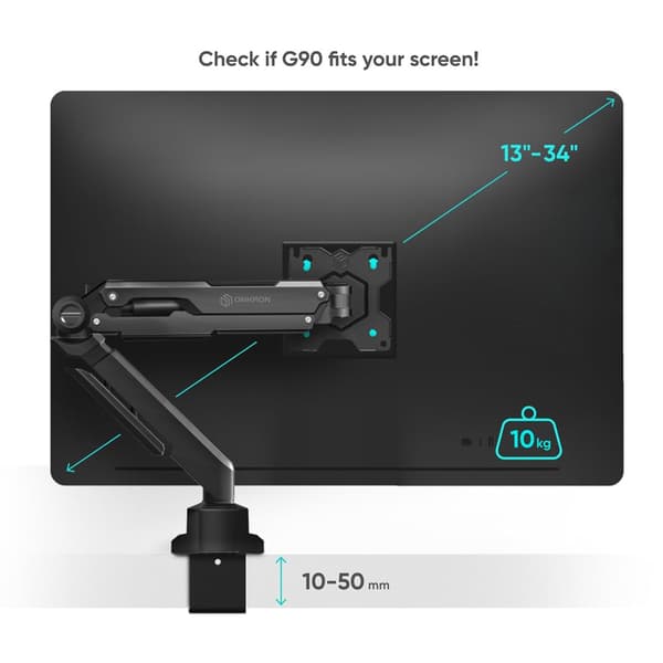 ONKRON G90-B Skærmholder 13-34 Sort