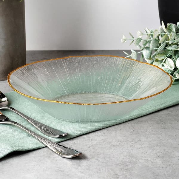 Salatskål i glas guld 20,5 cm, 500 ml