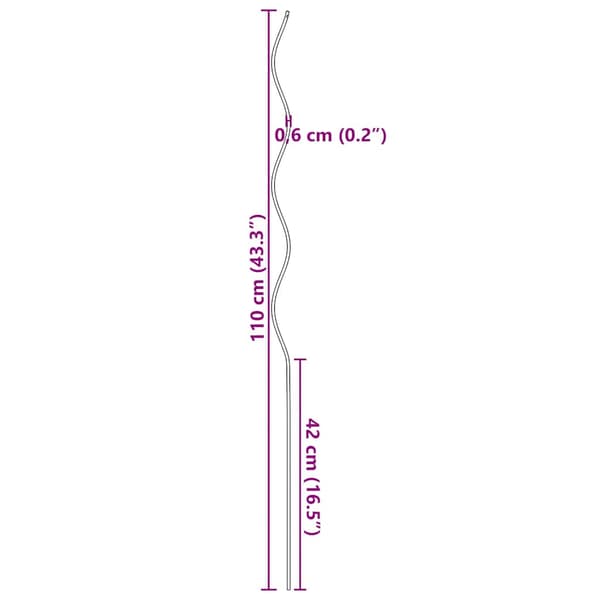 vidaXL Spiralväxtstöd, 50 st, 110 cm, galvaniserat stål