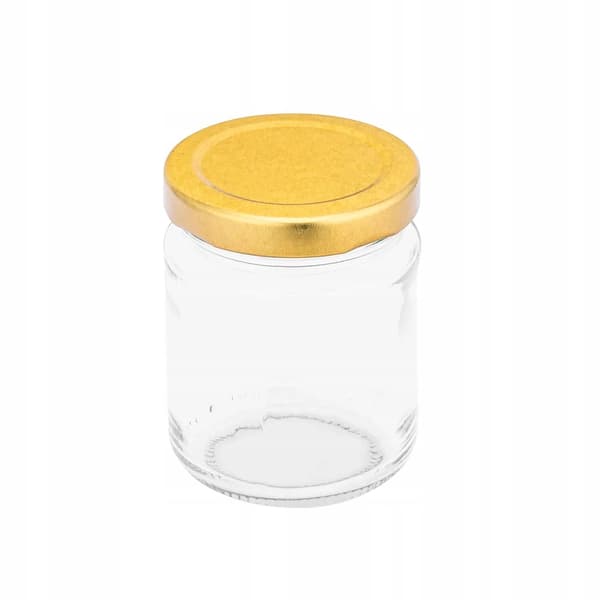 Glas til marmelade, gyldne låg til marmelade, sæt med 6, 135 ml