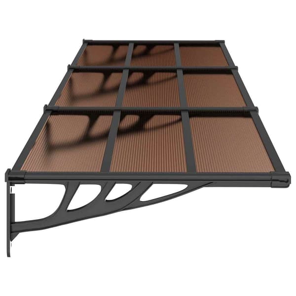 vidaXL dørmarkise sort 297,5x90 cm polycarbonat
