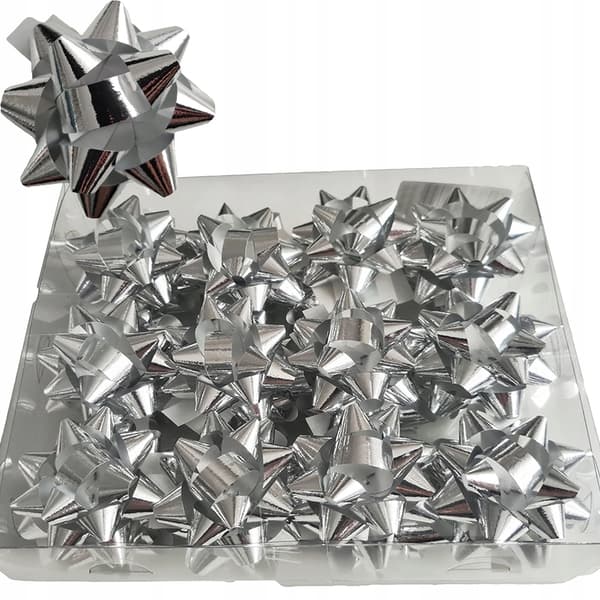 Självhäftande rosetter 5 cm, silver 24 st. 1 förpackning.
