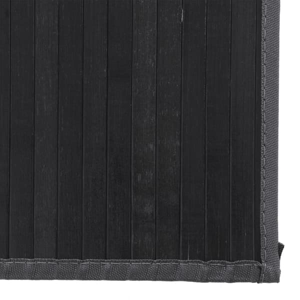 vidaXL Suorakulmainen matto, musta, 80x500 cm, bambu