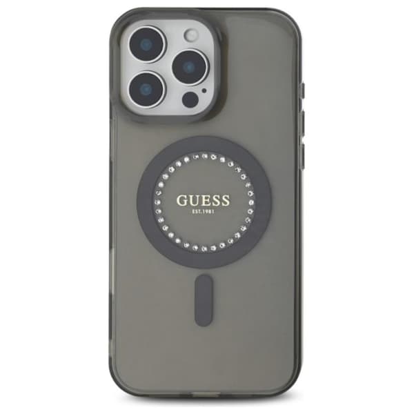 Guess IML Strass MagSafe - iPhone 16 Pro Max-skal (svart)