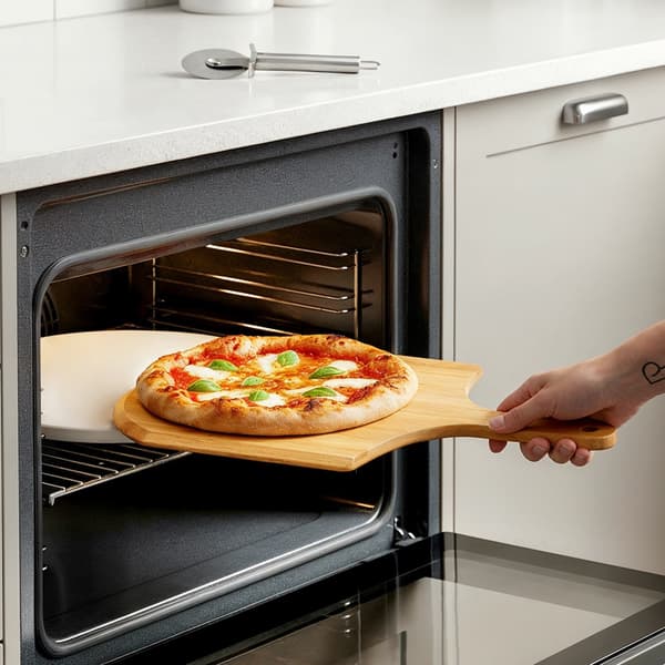 Tulikivinen pizzakivi lapiolla ja veitsellä 3 kpl