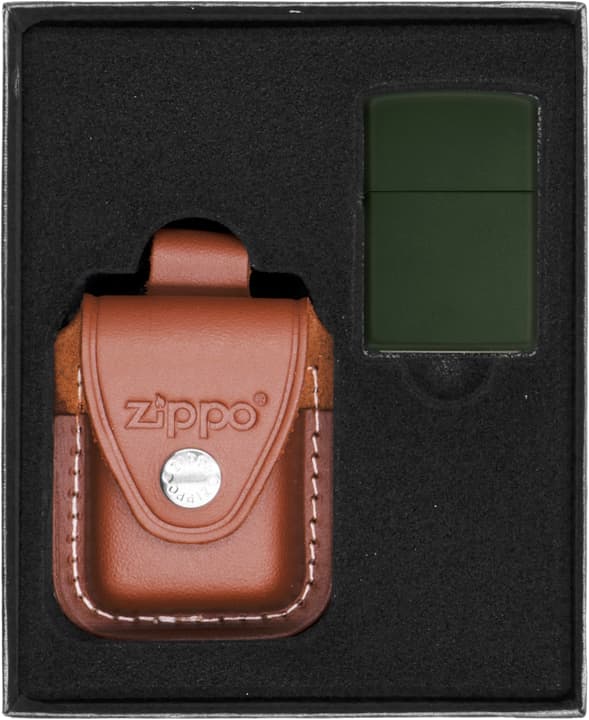 ZIPPO tändare grön matt presentset nr 4