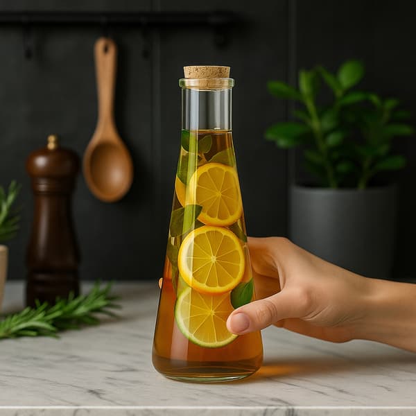 5x LONDON KARAFF 350ml glasflaskor för juice alkohol olja vatten present