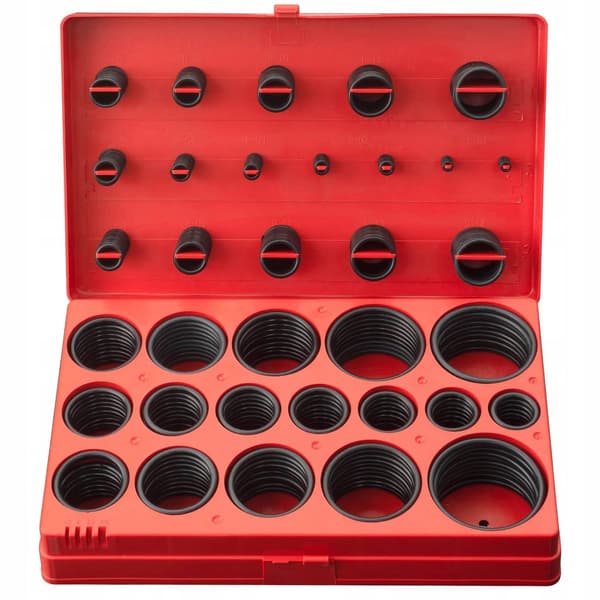 Set med tätningar och O-ringar, 419 stycken i organizer
