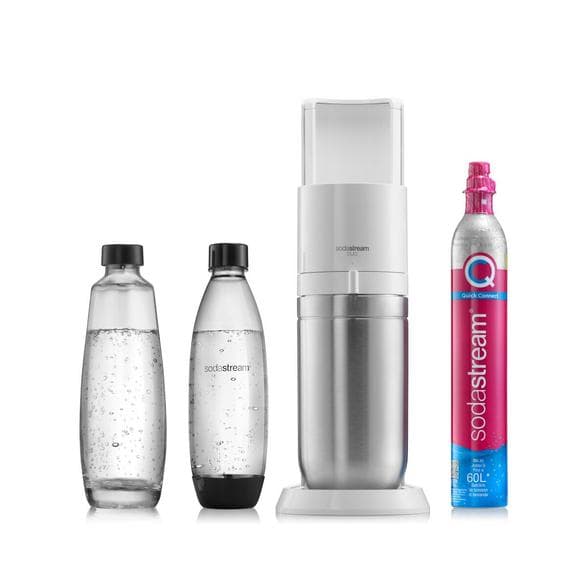 SODASTREAM Duo White Saturator + 2 flaskor patron