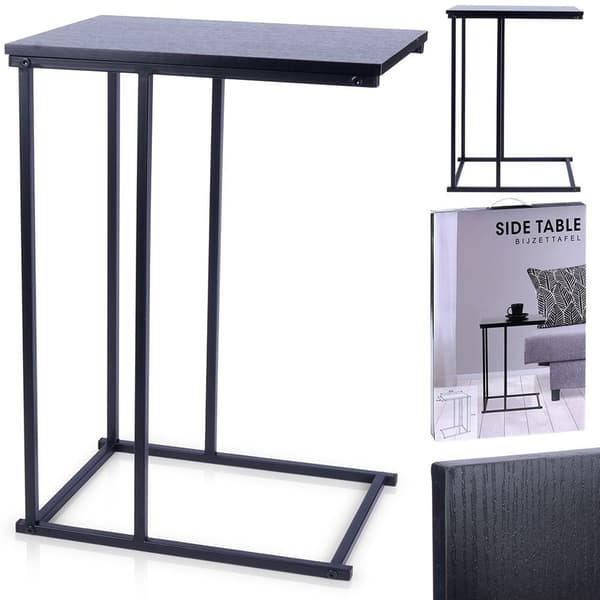 Sort metal sofabord side 40x26x58 cm