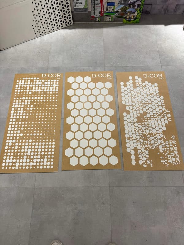 Stencil för gipsmålning 92 cm Arkitektonisk betongputs S.74