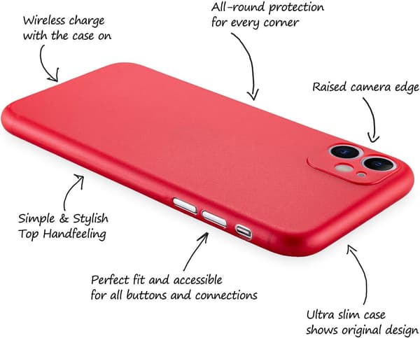 FODRAL TILL APPLE IPHONE 11 SILIKON RÖD SOLID BAKSIDA A2111
