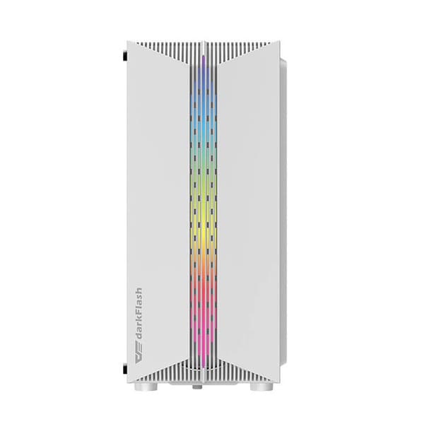 Darkflash DK151 LED computerkabinet (hvid) + 3 RGB blæsere