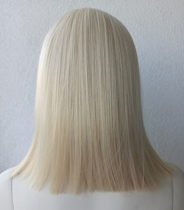 Paryk lys platinblond til skuldrene lang bob HR