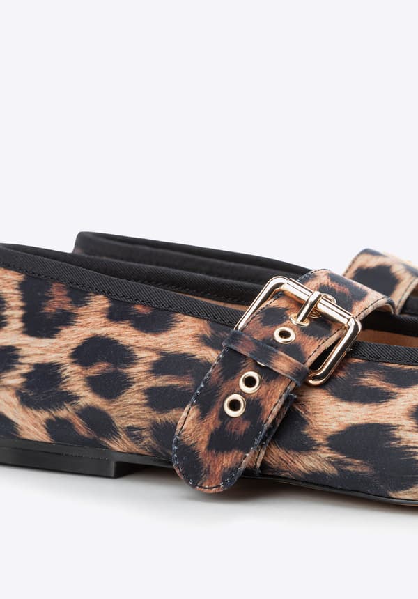 Wittchen Kvinde Balletsko i Leopardprint Lycra, Brun og Sort, Brun og Sort Polyuretan