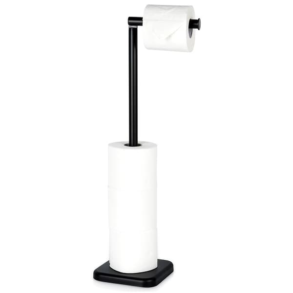 Svart toalettpappershållare 56 cm