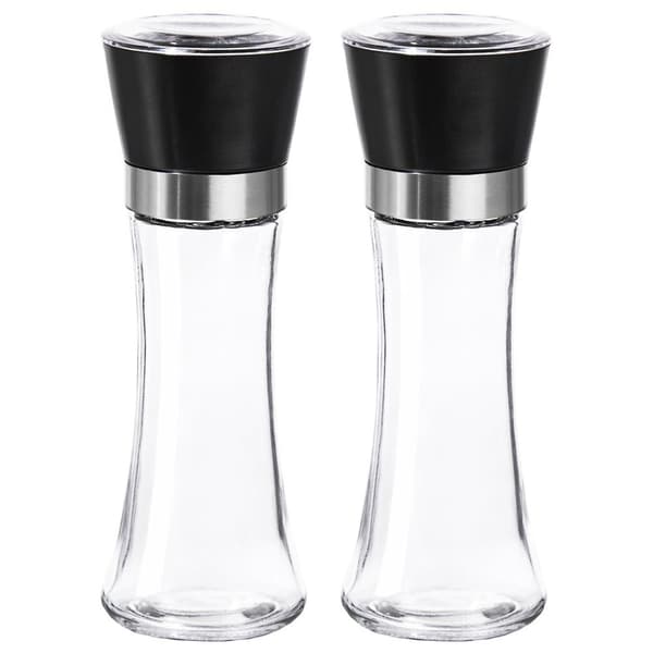 Peppar- och saltkvarn i glas 2 st 18,5 cm