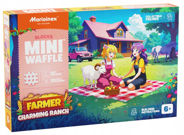 Marioinex WAFFLE mini FARMER klodser - Charmerende ranch, 112 brikker