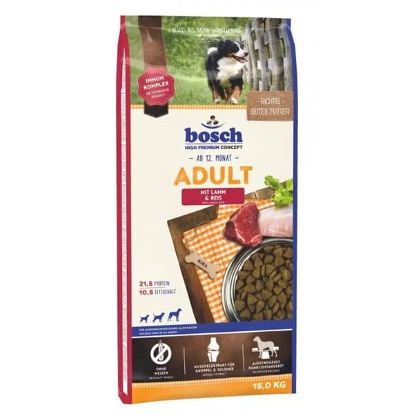Bosch tørfoder til voksne hunde med lam og ris 15 kg
