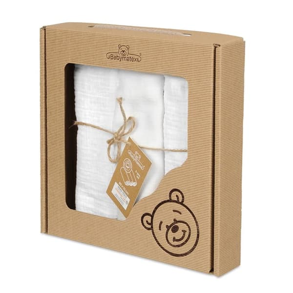 Blöjor 3-pack i ask 70x80 MUSLIN Vit