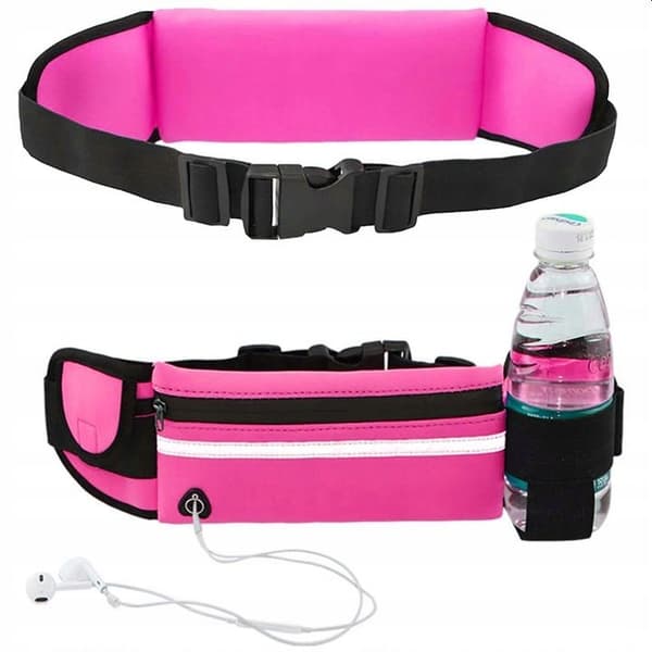 Pink justerbar løbepung med flaskeholder
