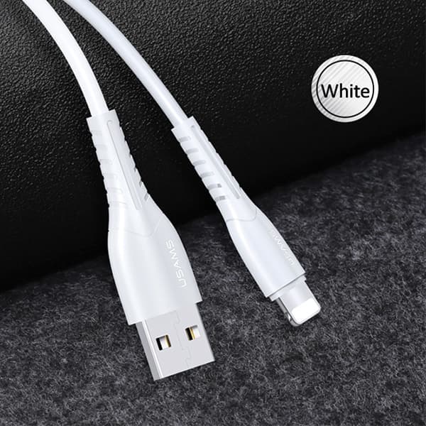 USAMS-kabel U35 lightning 2A snabbladdning 1m vit/vit SJ364USB02 (US-SJ364)