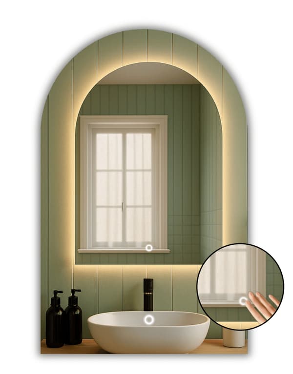 LED-spegel 50x100 med touchswitch vattentät IP65 NOA
