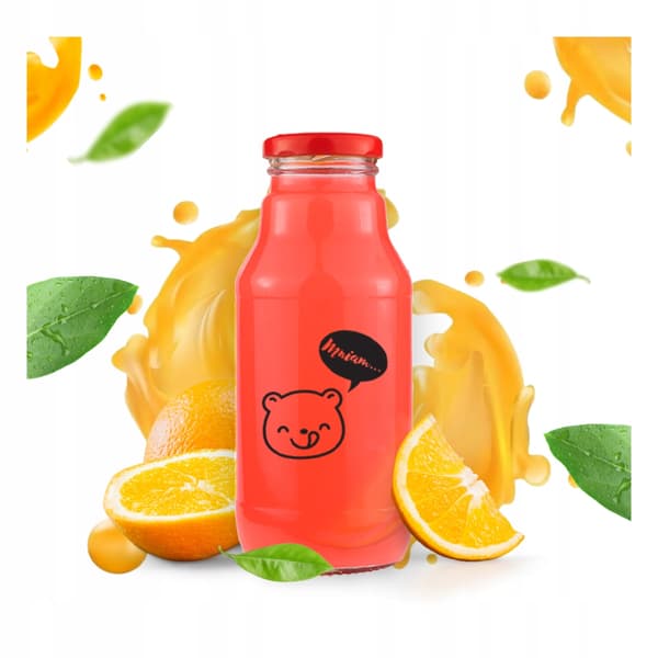 50x Nalle Puh-flaska 330ml med tryck, juiceflaskor, sirapsflaskor i glas